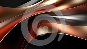 metallic curve layer. gradient abstract background. - Generative ai