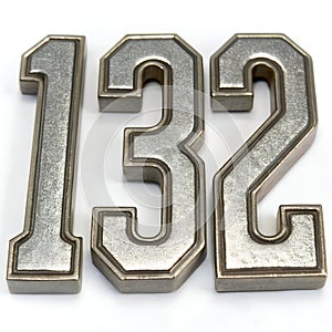 Metallic 3D Text Effect Isolated on White Background