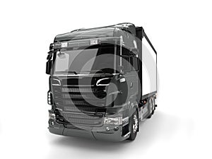 Metallic dark gray modern heavy transport truck