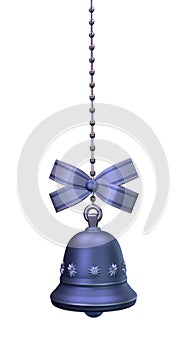 Small Light Blue Festive Metal Bell with the Textile Bow
