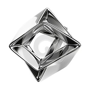 metallic geometric shape with a sleek and modern design