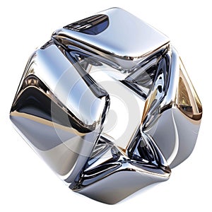 metallic geometric shape with a sleek and modern design