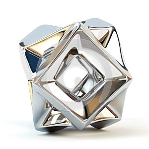 metallic geometric shape with a sleek and modern design