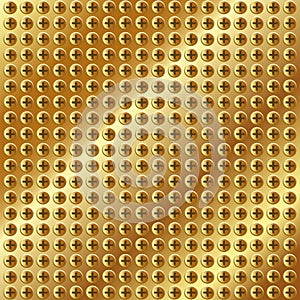 Metallic gold background with screws