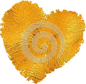 Metallic Gold Color Heart, digital painting