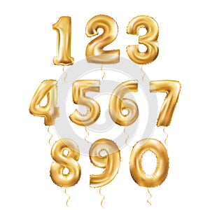 Metallic Gold Letter Balloons 123