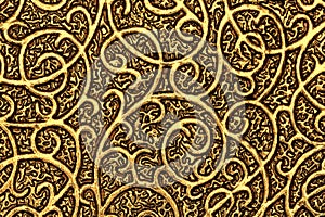 Metallic golden background with textures and wavy patterns