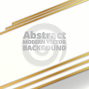 Metallic golden white 3d art deco elegant realistic geometric abstract modern vector background