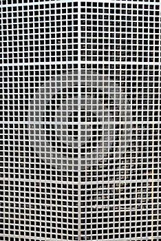 Metallic grille mask of a historic car