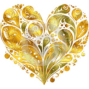 Metallic Heart-Shaped Digital Painting