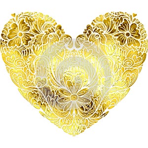 Metallic Heart-Shaped Digital Painting