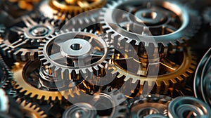 The Metallic Interlocking Gears.AI generated image