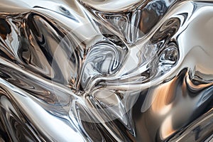 Metallic liquid abstract surface with ripple effect. AI generated