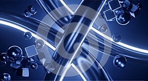 Metallic Liquid Waves with Futuristic Reflections