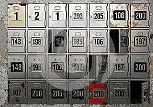 The surface exhibits signs of wear, including rust and peeling