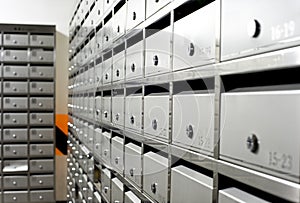 Metallic mailbox array tidy photo