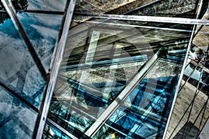 Metallic Metal and Glass Abstract Designs