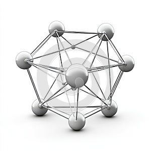 Abstract 3D Metallic Sphere Network Structure, Innovative Design