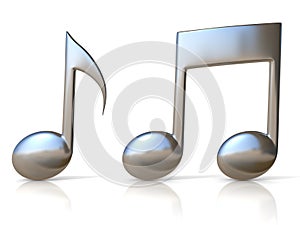 Metallic music note 3d icons