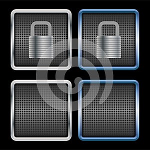 Metallic padlock icons