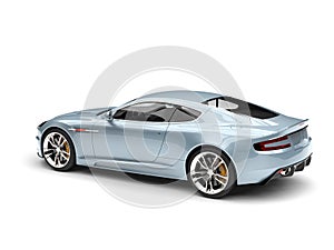 Metallic pale blue modern sports luxury car - tail view