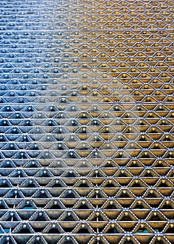 Metallic pattern of rusty bridge close up view