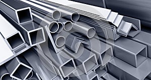 Metallic pipes, corners, types