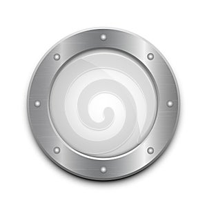 Metallic porthole window vector design illustration