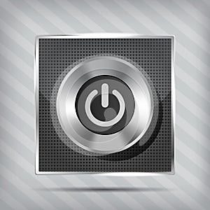 Metallic power button icon