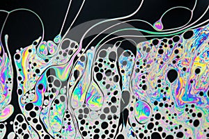 Metallic psychedelic soap bubble abstract