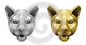 Metallic puma head