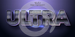 Metallic purple color text effect, shiny metallic alphabet style