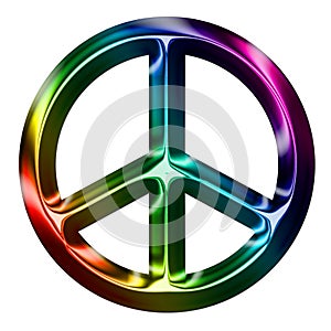 Metallic Rainbow Peace Sign