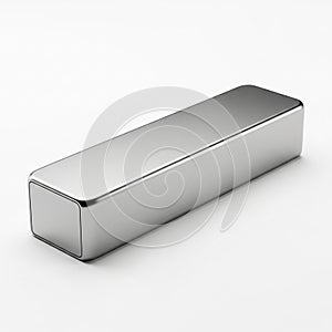 Metallic Rectangular Bar on White Background block