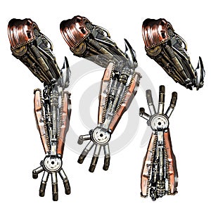 Metallic robot hand
