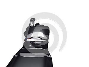 Metallic robot hand. 3d rendering