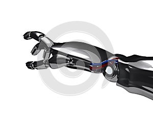 Metallic robot hand. 3d rendering