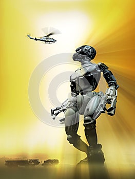 Alien android visit to Earth