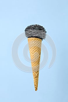 Metallic scouring pad ice cream