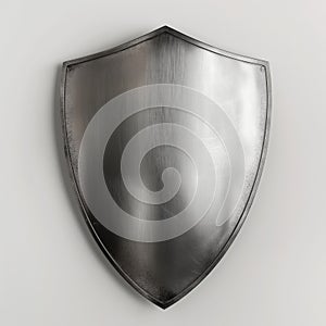 Metallic Shield on White Background