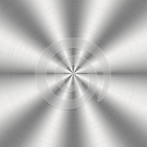 Metallic silver background. Steel chrome material with a gradient. Light realistic metal sheet. Vector image