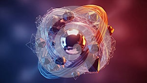 Background gradient shifts from deep red to blue enhancing the