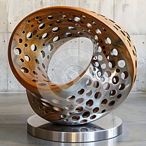 Metallic Spiral Sculpture