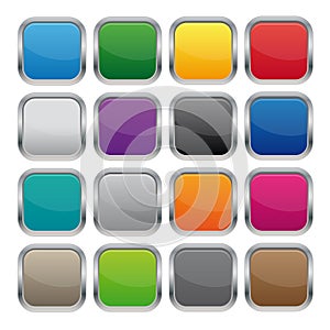 Metallic square buttons