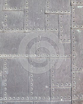 Metallic square pattern suface closeup