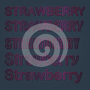 Metallic Strawberry lettering. Usable for stickers, posters, packaging