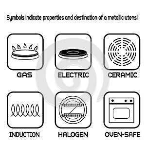 Metallic tableware symbols for food grade metal