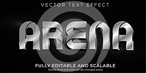 Metallic text effect  editable steel text style