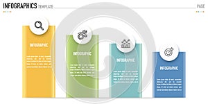 Metallic texture rectangular infographic for business presentation