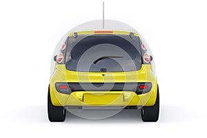 metallic ultra compact city car for the cramped streets of historic cities with low fuel consumption. 3d rendering